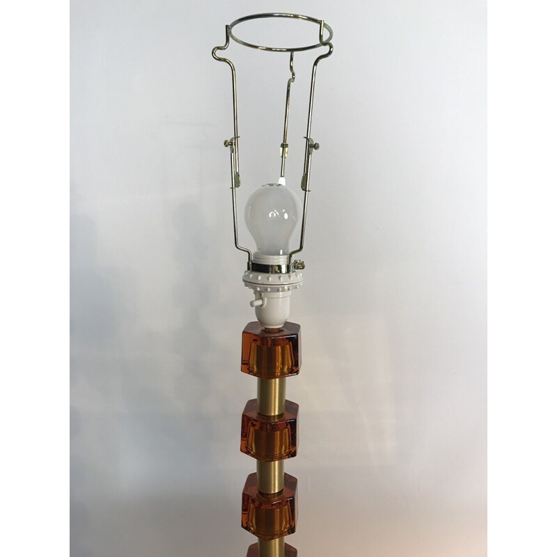 Glass vintage floor lamp Carl Fagerlund for Orrefors, 1960s