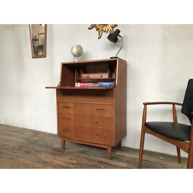 Scandinavian vintage teak secretary, 1950s