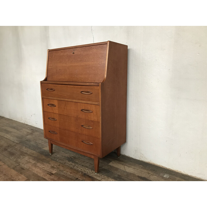 Scandinavian vintage teak secretary, 1950s