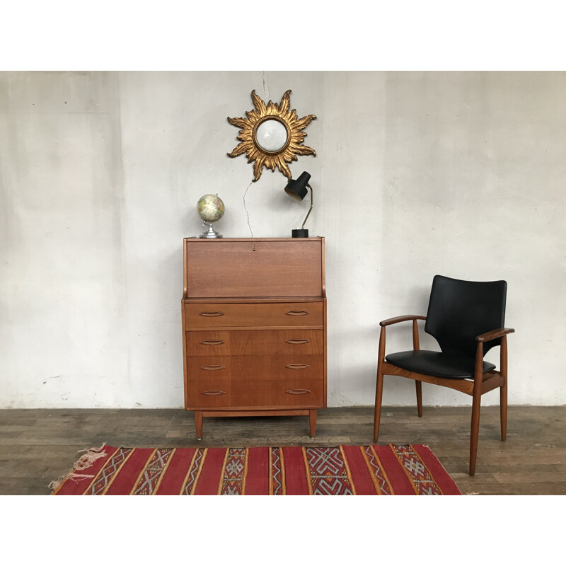 Scandinavian vintage teak secretary, 1950s