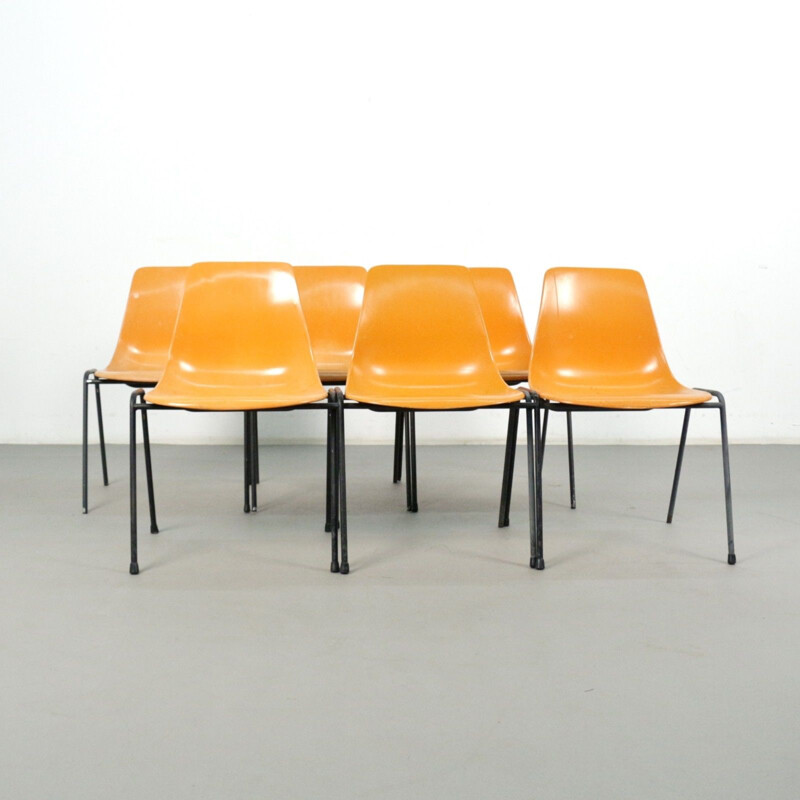 Set of 6 vintage chairs by Georg Leowald, 1960s