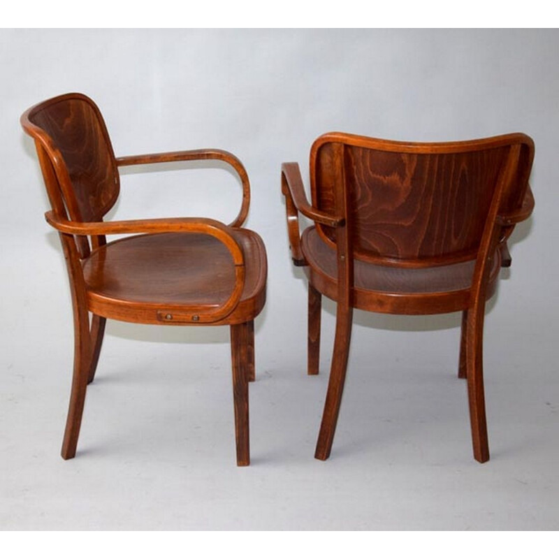 Paire de fauteuils vintage par Bernkop, Tchécoslovaquie, 1920