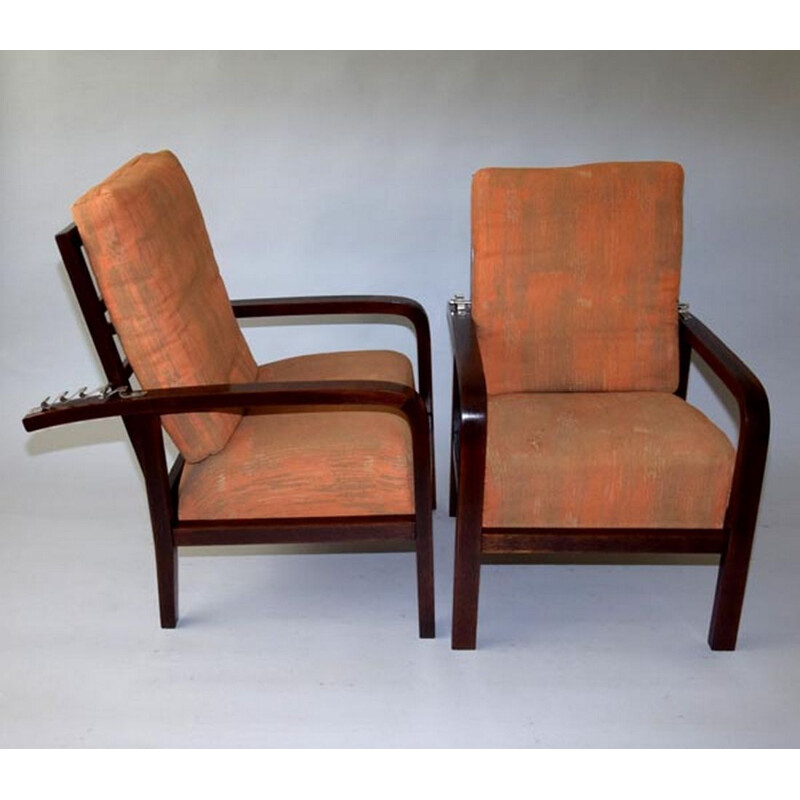 Pair of vintage Art Deco armchairs by Jan Vanek for UP Zavody, 1920s