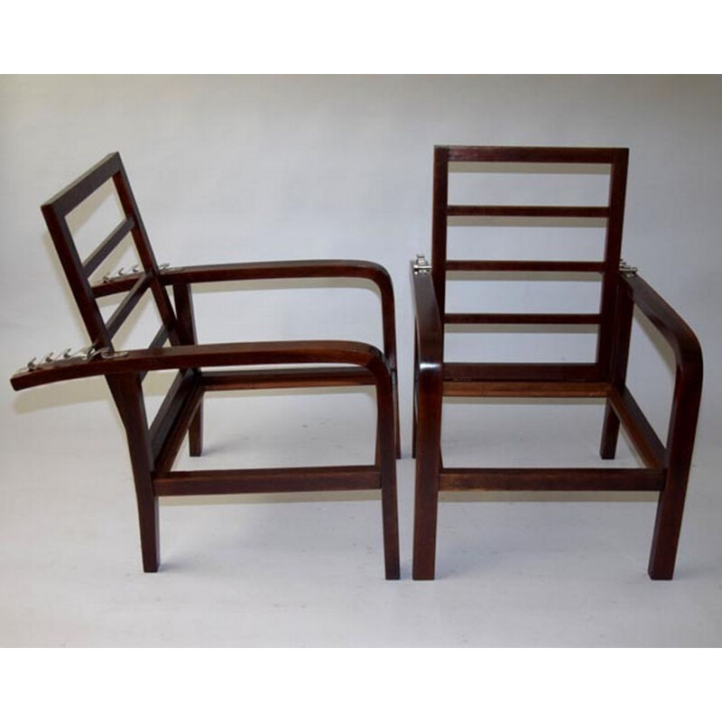 Pair of vintage Art Deco armchairs by Jan Vanek for UP Zavody, 1920s