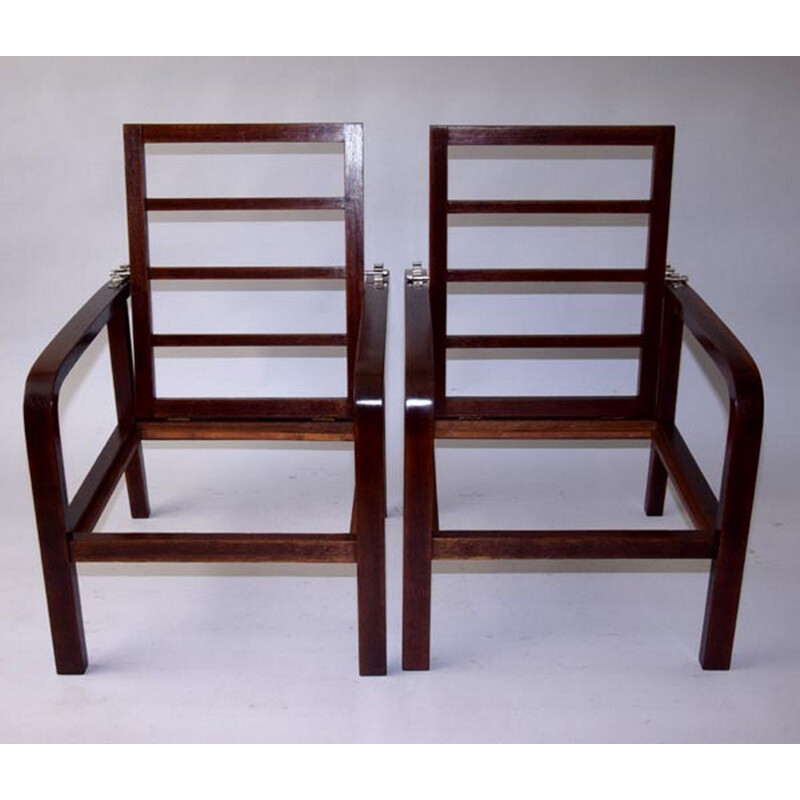 Pair of vintage Art Deco armchairs by Jan Vanek for UP Zavody, 1920s