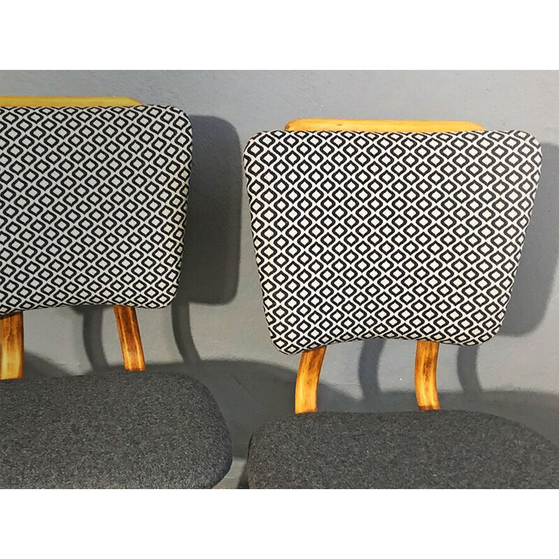 Set of 4 grey vintage chairs, 1960s