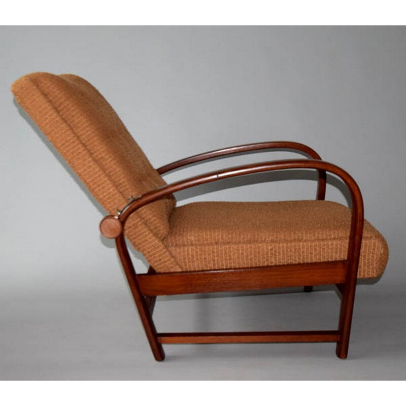 Pair of 2 Art Deco vintage armchairs by Kropacek and Kozelka, 1920s