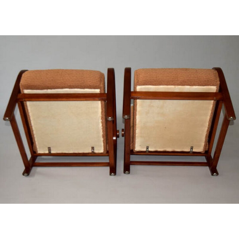 Pair of 2 Art Deco vintage armchairs by Kropacek and Kozelka, 1920s