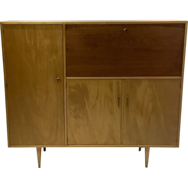 Vintage Dutch design sideboard in wood 1950 