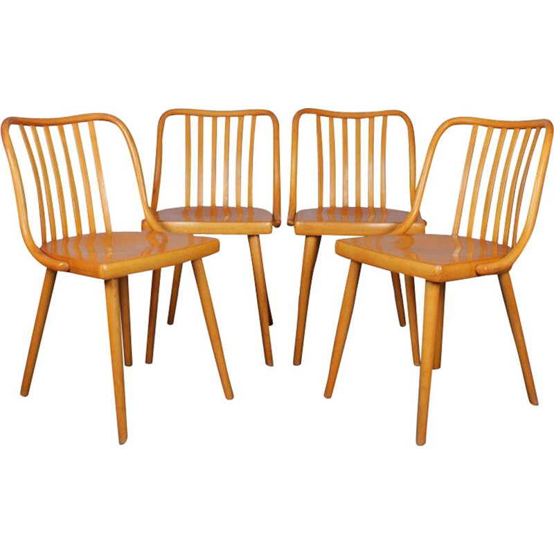 Suite de 4 chaises vintage par Antonin Suman, 1960