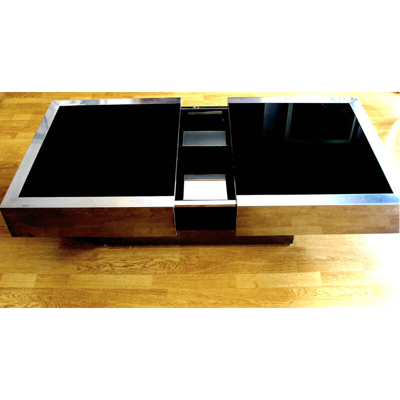 Vintage coffee table with bar, 1970s