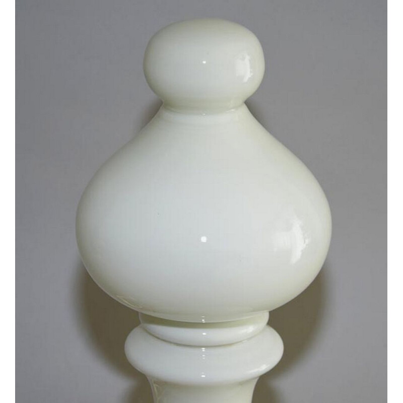 Vintage lamp in white glass by Ivan Jakeš for Osvětlovací, 1970s