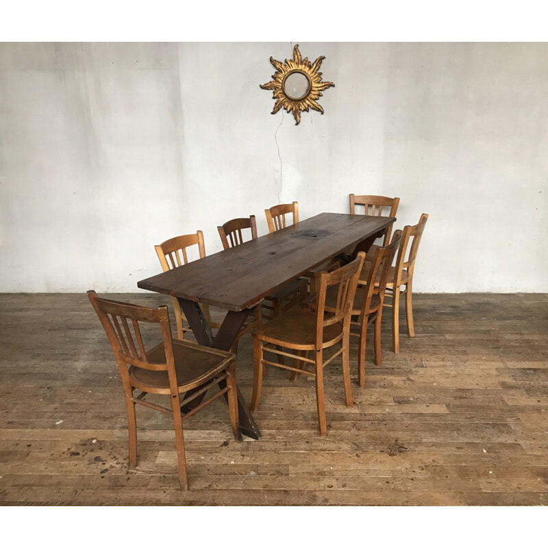 Vintage table in fir tree, 1930s