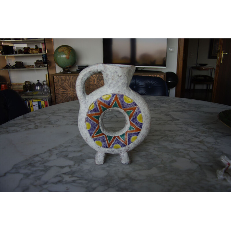 Vaso de cerâmica vintage por Jaque Sagan, 1950