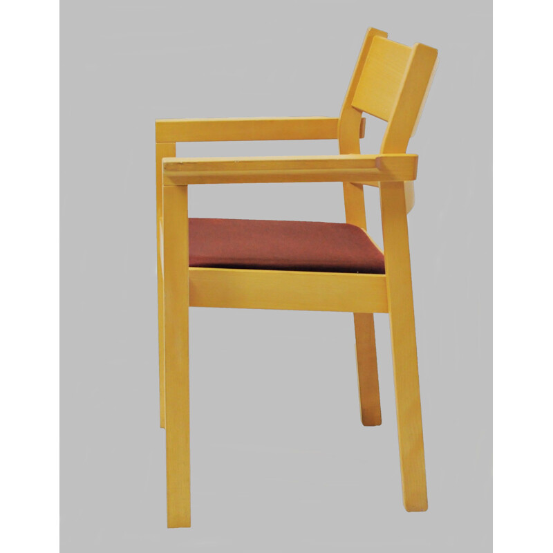 Set of 8 vintage beech armchairs by Hans J. Wegner