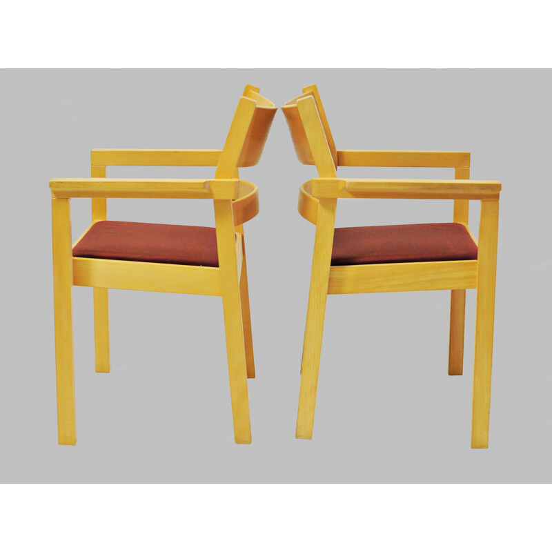 Set van 8 vintage beukenhouten fauteuils van Hans J. Wegner