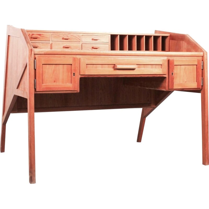 Scandinavian vintage solid wood desk 1960