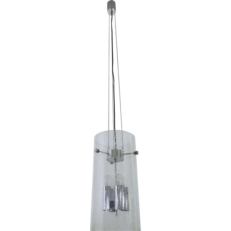 Vintage cylindrical glass suspension from Glashàtte Limburg, Germany 1970