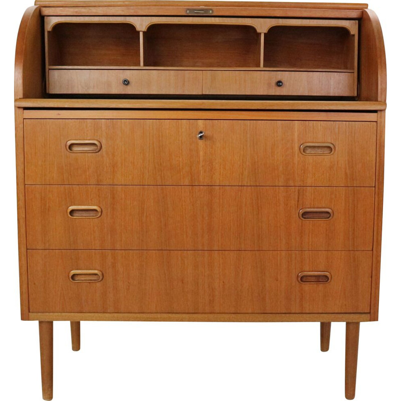 Vintage secretary by Egon Ostergaard Rolltop, 1970s