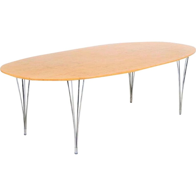 Table à repas Superelipse vintage par Piet Hein et Bruno Mathsson, 1970