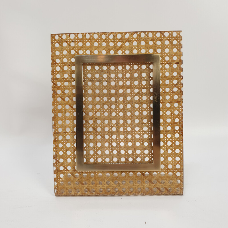 Set of 2 vintage rattan picture frames, Italy, 1970s