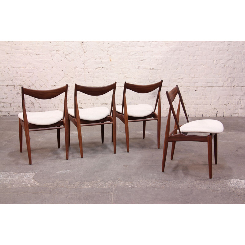 Set of 4 vintage scandinavian chairs by Kurt Ostervig for Bramin, 1960s