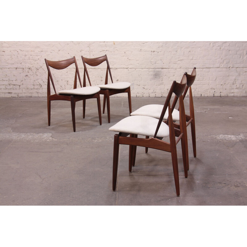 Set of 4 vintage scandinavian chairs by Kurt Ostervig for Bramin, 1960s