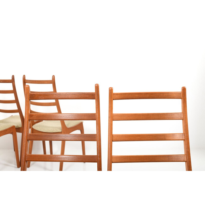 Ensemble de 6 chaises à repas vintage en teck par Kai Kristiansen