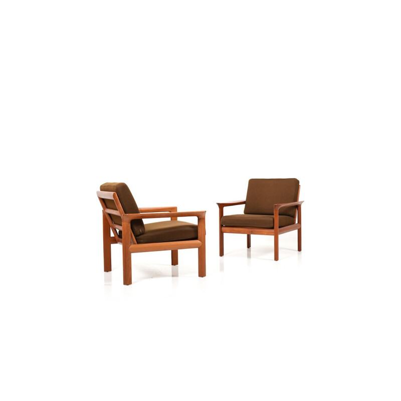 Set of 2 vintage teak armchairs by Sven Ellekær for Komfort, 1970s