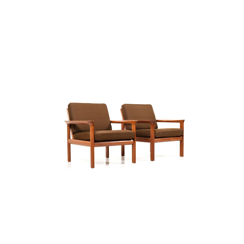 Set of 2 vintage teak armchairs by Sven Ellekær for Komfort, 1970s