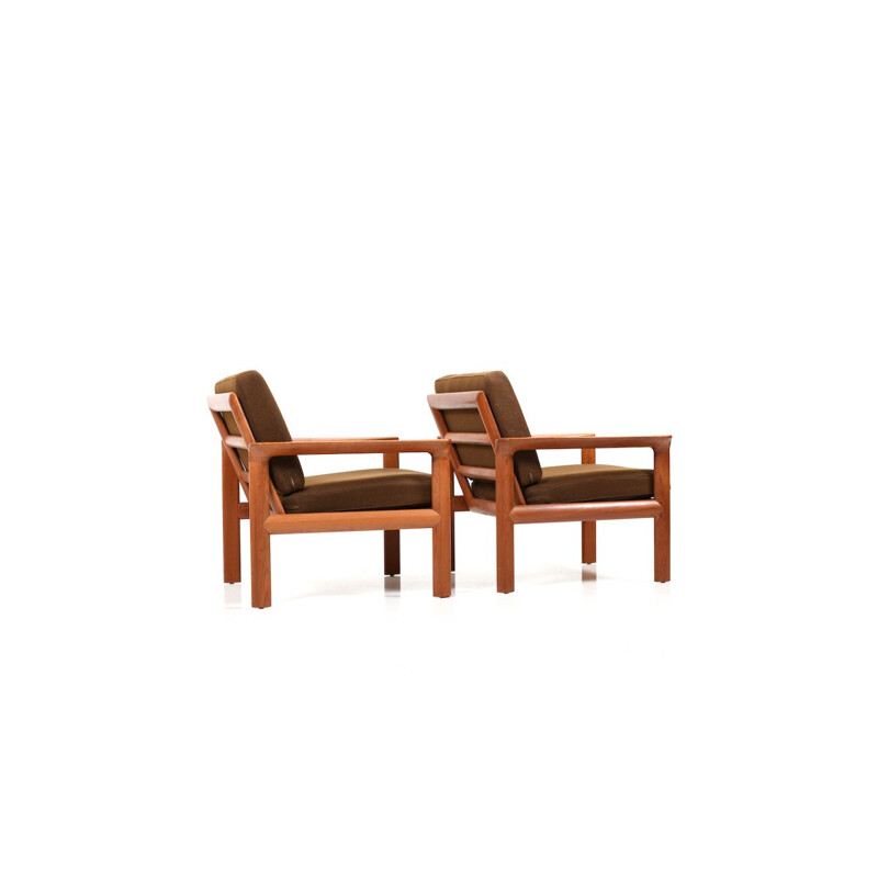 Set of 2 vintage teak armchairs by Sven Ellekær for Komfort, 1970s