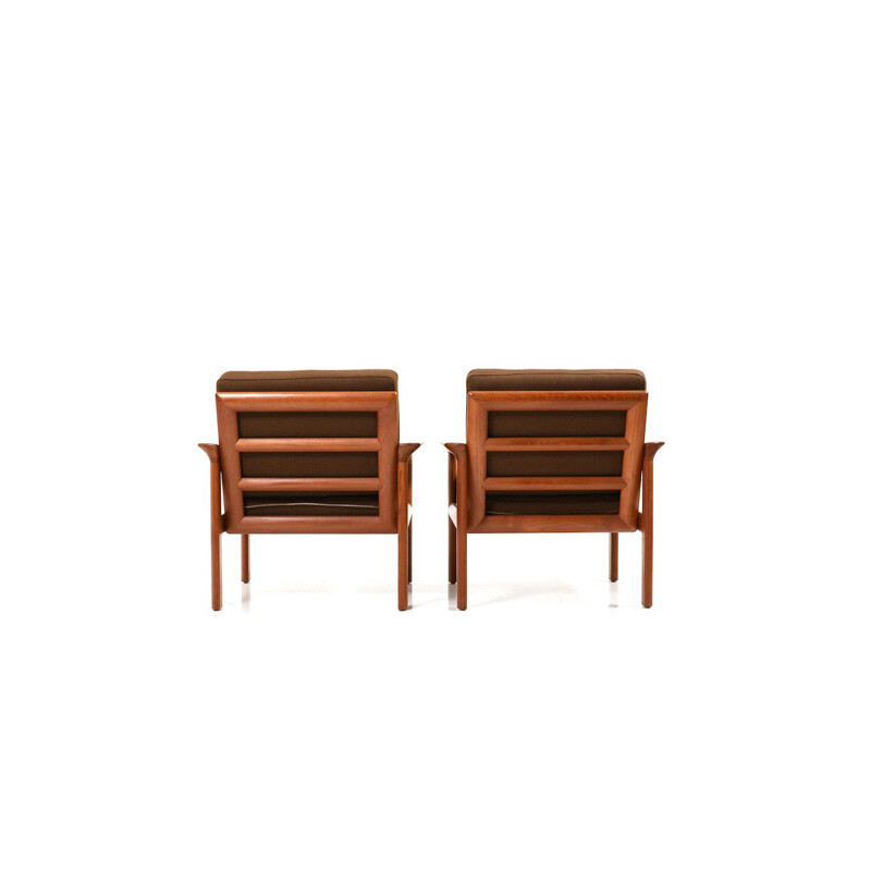 Set of 2 vintage teak armchairs by Sven Ellekær for Komfort, 1970s