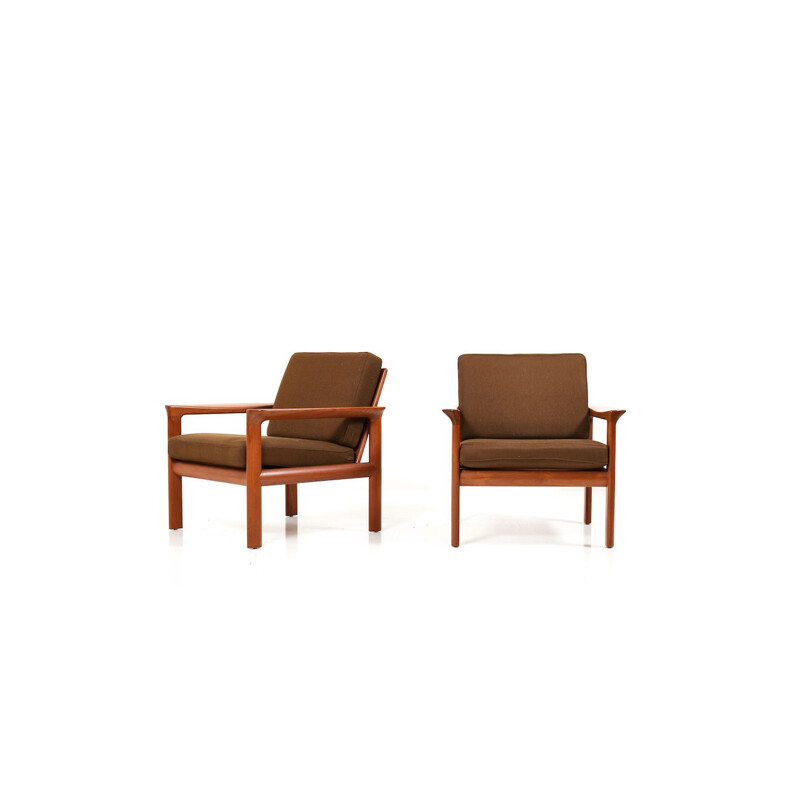 Set of 2 vintage teak armchairs by Sven Ellekær for Komfort, 1970s