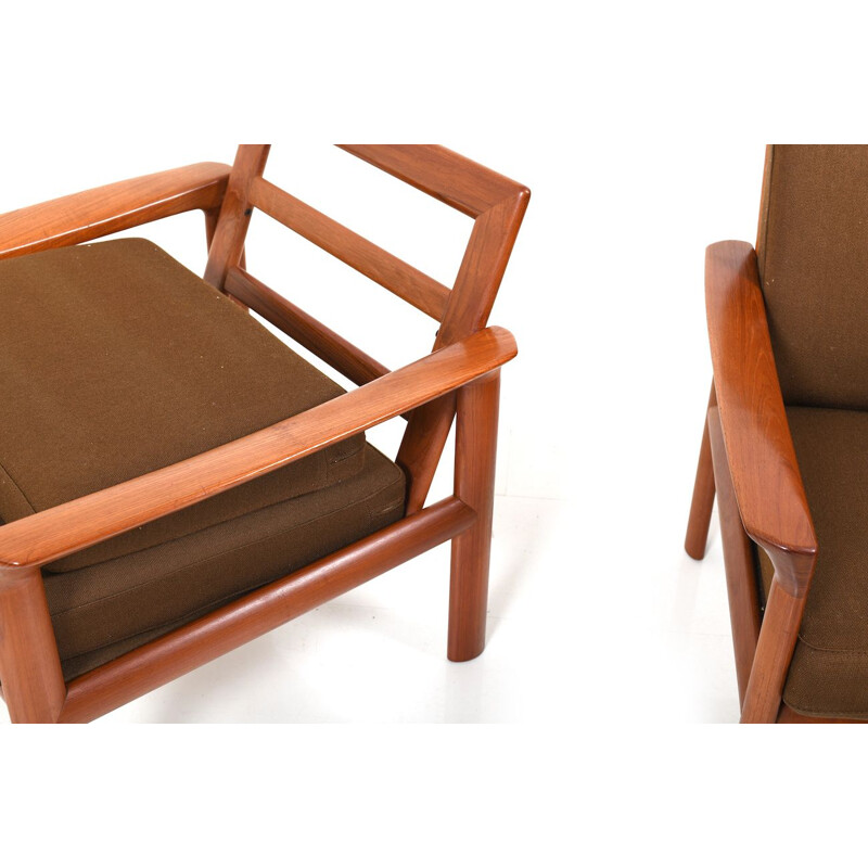 Set of 2 vintage teak armchairs by Sven Ellekær for Komfort, 1970s