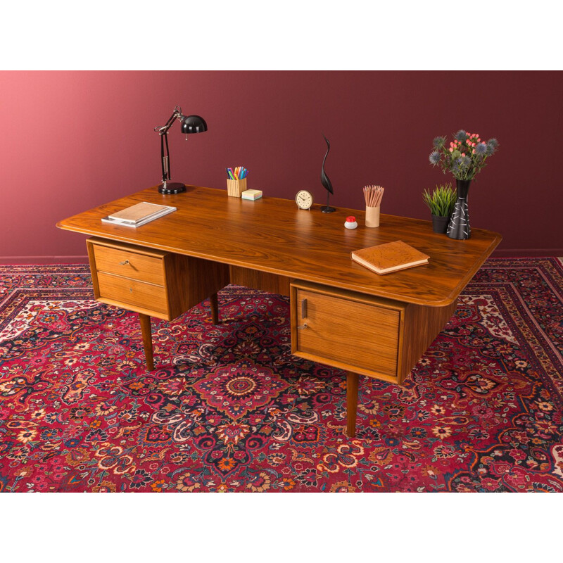 Vintage walnut desk, Germany, 1950s