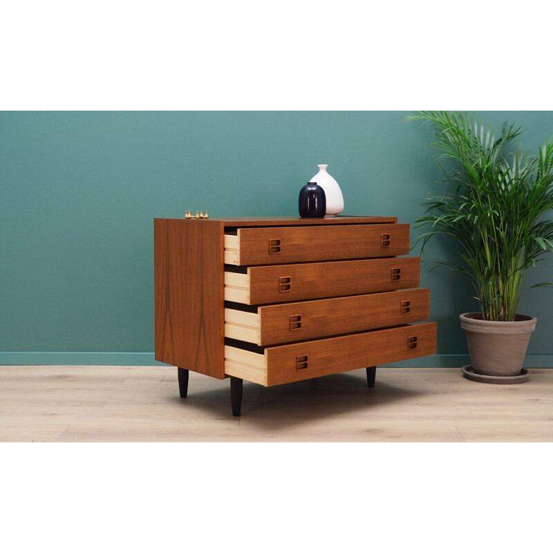 Vintage teak chest of drawers, Denmark, 1960-70s