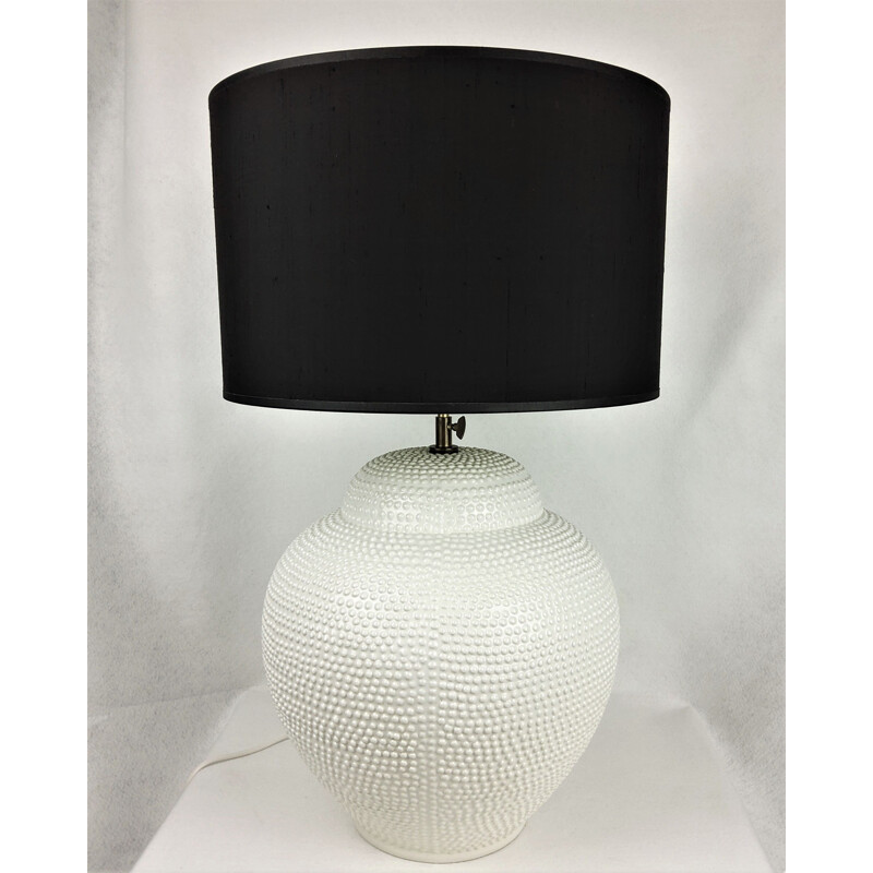 Vintage beaded ceramic lamp by Chaumette Paris, 1980s