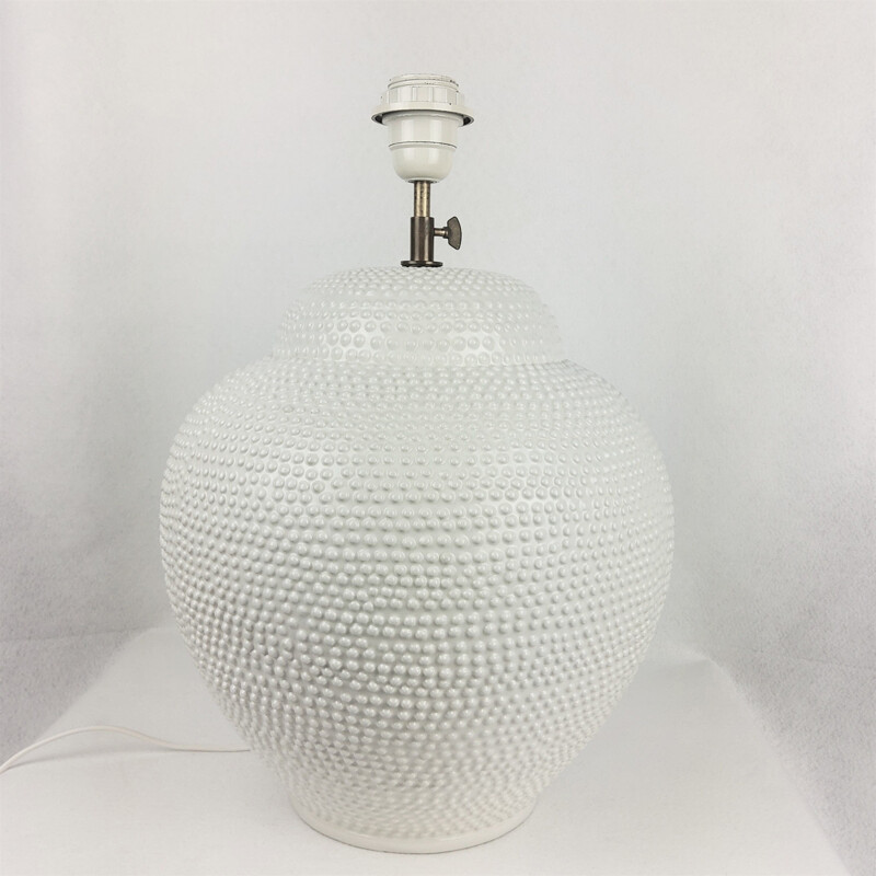Vintage beaded ceramic lamp by Chaumette Paris, 1980s