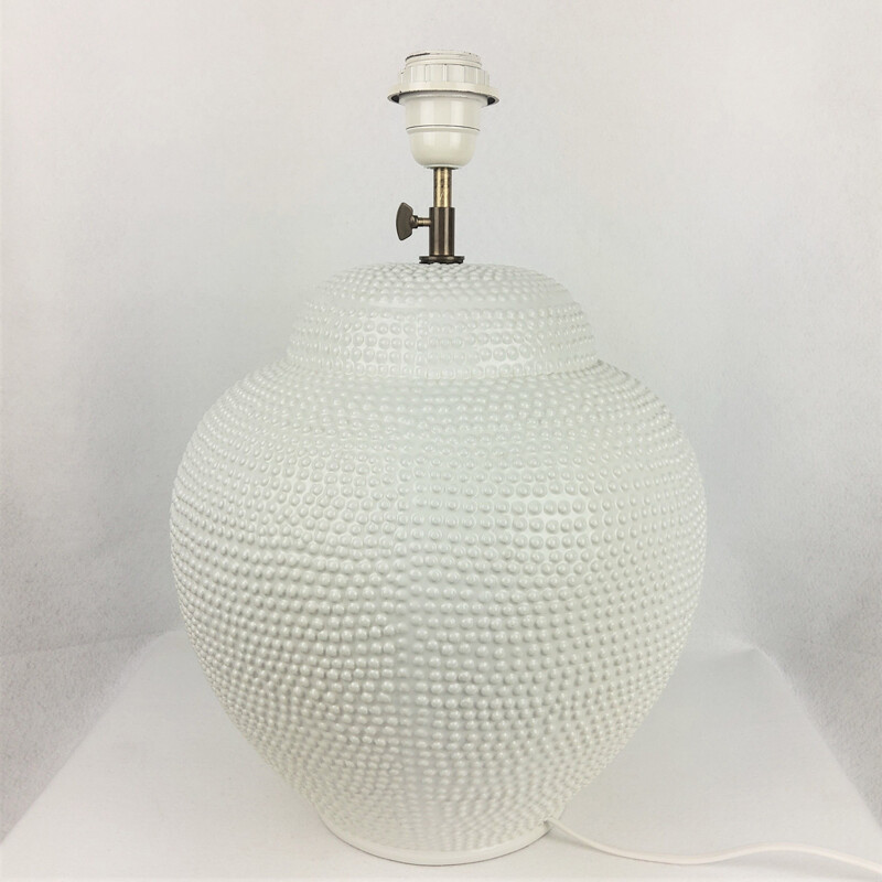 Vintage beaded ceramic lamp by Chaumette Paris, 1980s