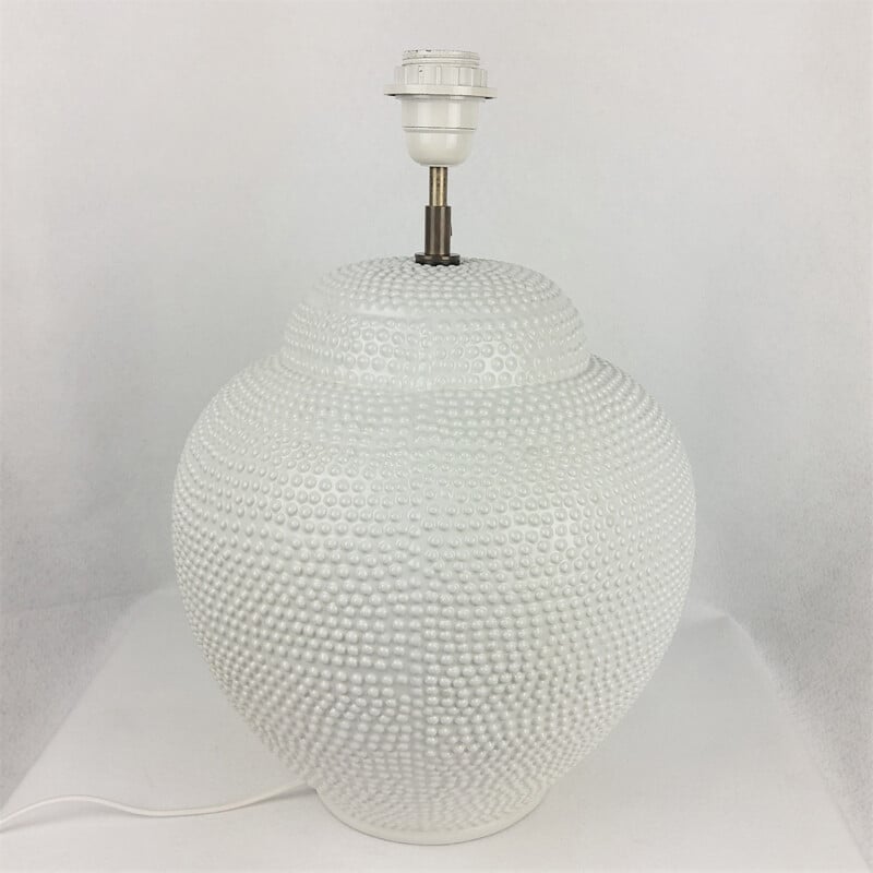 Vintage beaded ceramic lamp by Chaumette Paris, 1980s