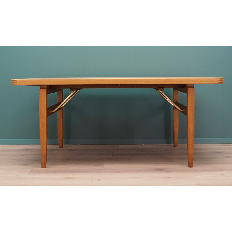 Vintage extendable ash wood dining table, 1960-70s