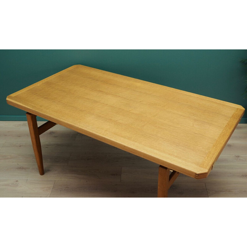 Vintage extendable ash wood dining table, 1960-70s