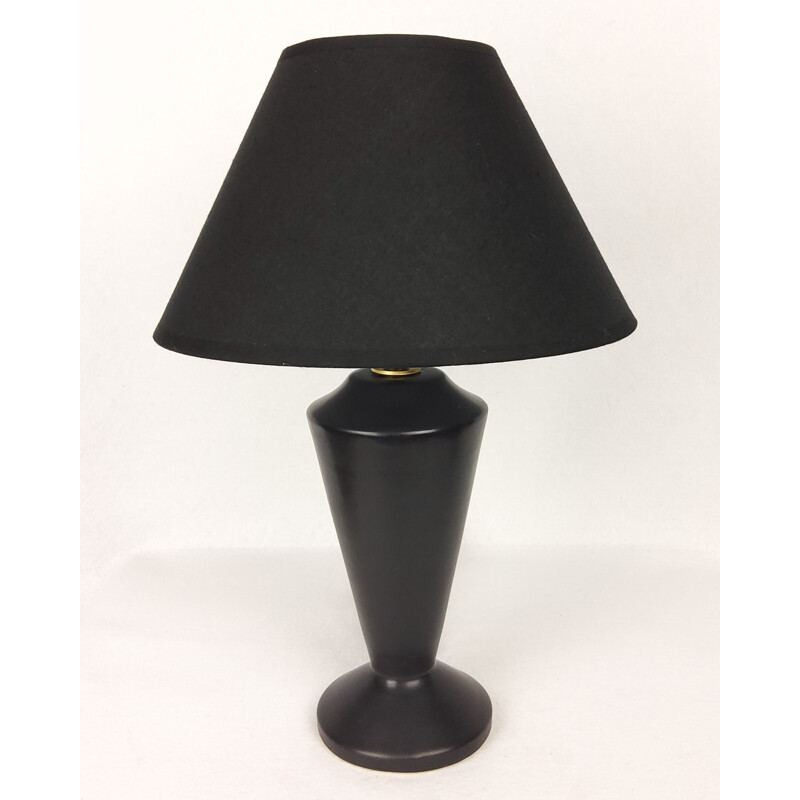 Vintage-Lampe aus schwarzer Keramik, 1950
