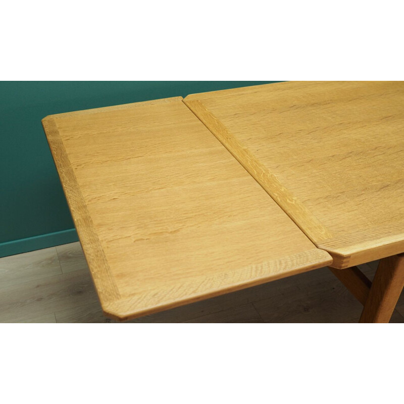 Table à repas vintage en bois de frêne extensible, 1960-70
