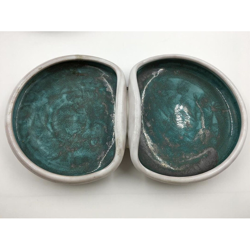 Set of 2 vintage ceramic goblets by Jean Austruy, 1960s