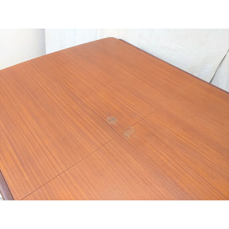 Vintage teak dining table by Louis Van Teeffelen, Wébé publisher, 1960