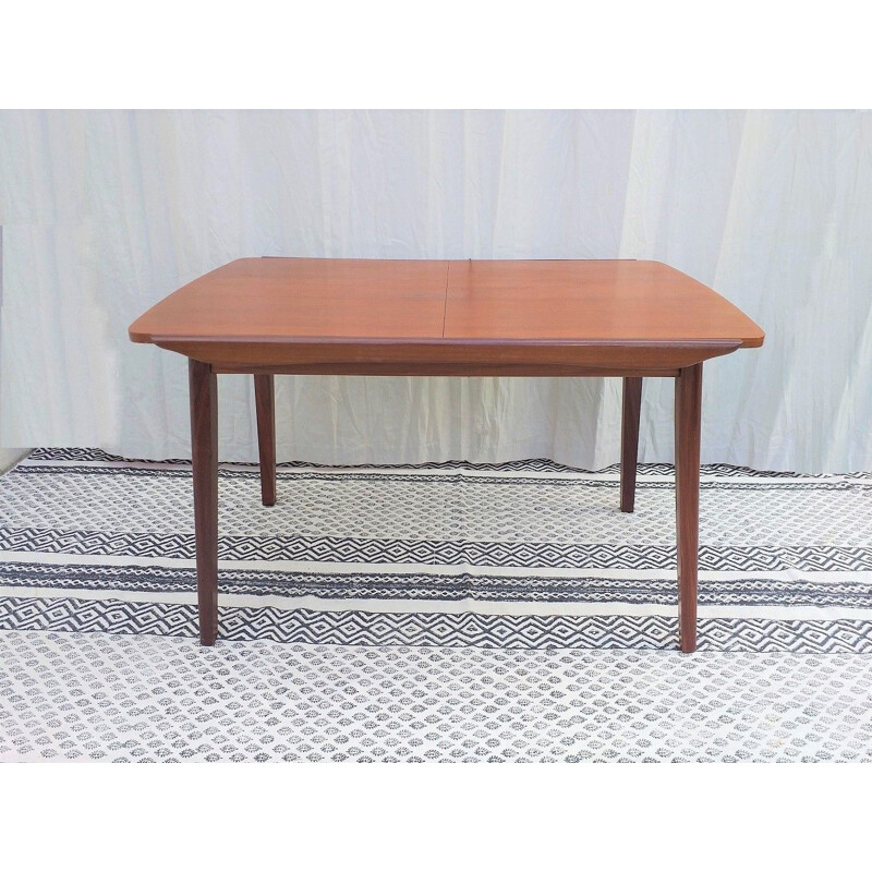 Vintage teak dining table by Louis Van Teeffelen, Wébé publisher, 1960