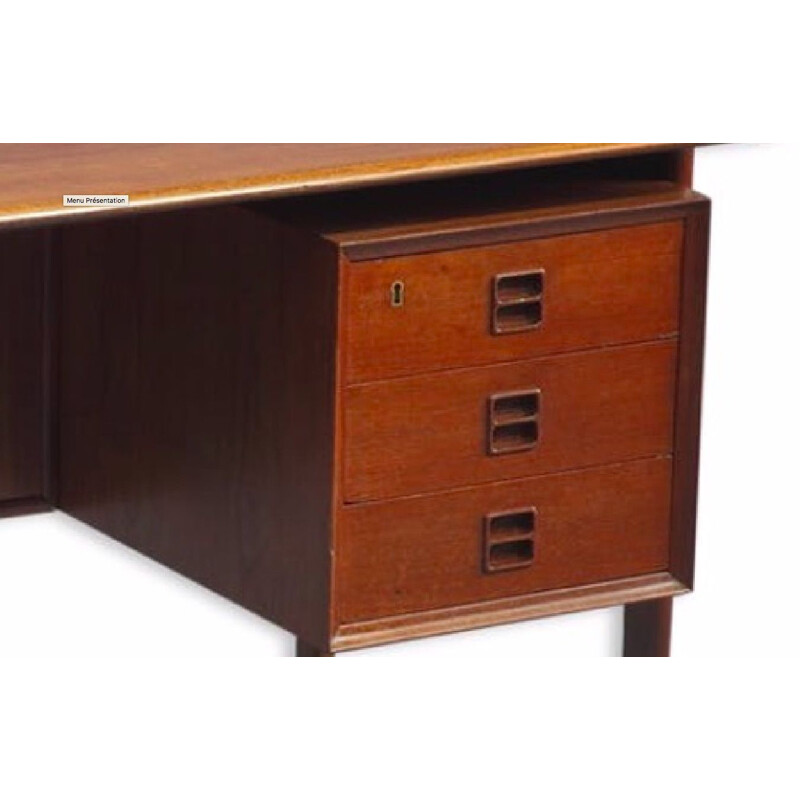 Vintage double-sided teak desk by Arne Vodder for Sibast, 1960s