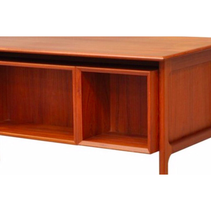 Vintage double-sided teak desk by Arne Vodder for Sibast, 1960s