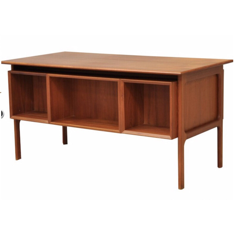 Vintage double-sided teak desk by Arne Vodder for Sibast, 1960s